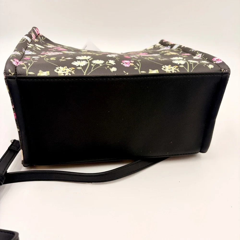 Luv Betsey by Betsey Johnson LBZION Black Floral‎ Satchel Crossbody Bag  NEW